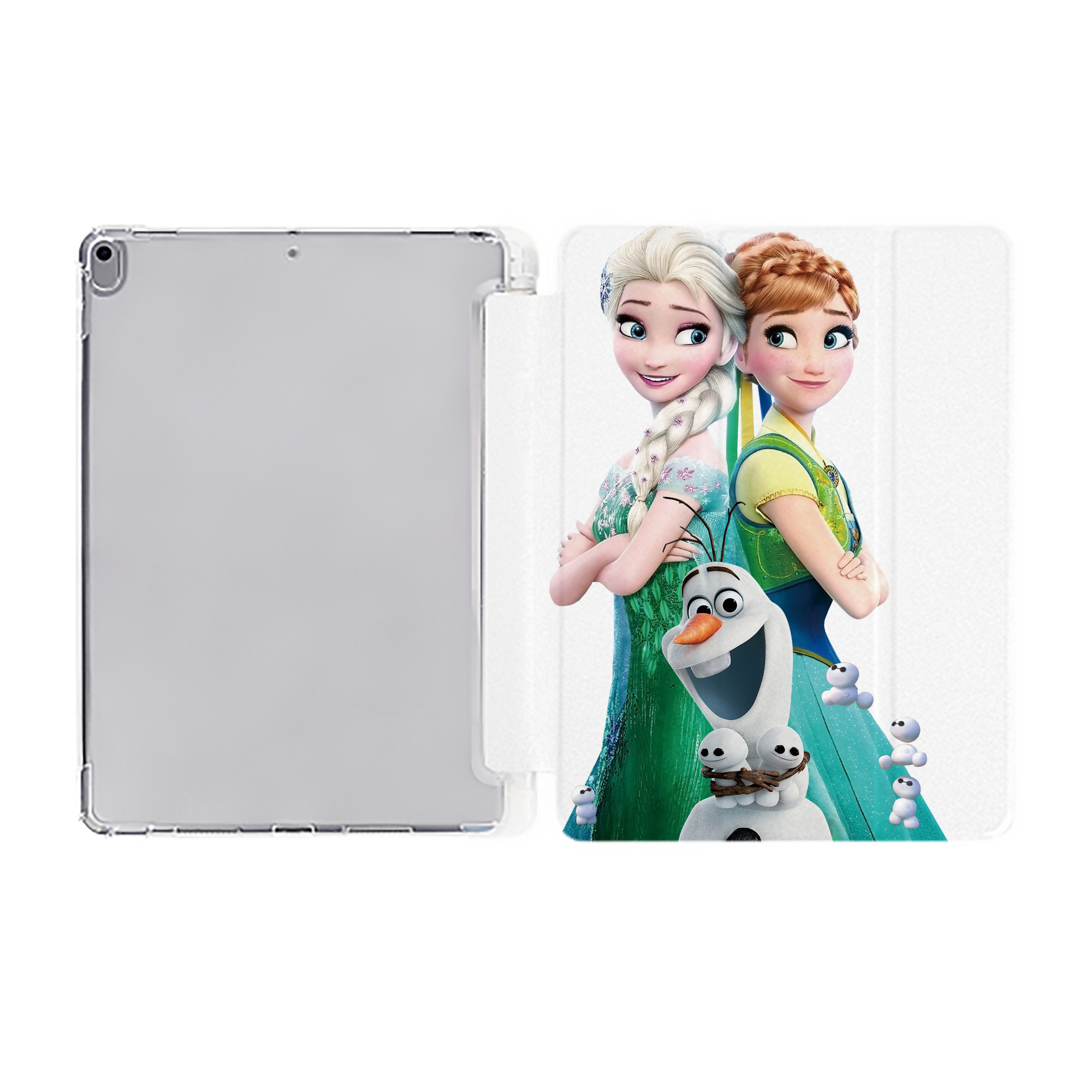 （画像用） アナと雪の女王 アンナ エルサ Frozen Anna Elsa IPad ケース ペン収納付き 三つ折りスタンド PUレザー×シリコン 対応機種9.5/10.5/10.9インチ
